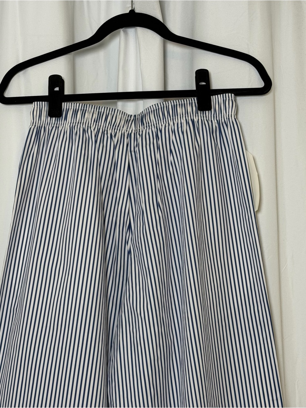 Donni Pop Pants Navy Stripe Cotton Wide Leg Pull On Pants NWT Small - Picture 9 of 12
